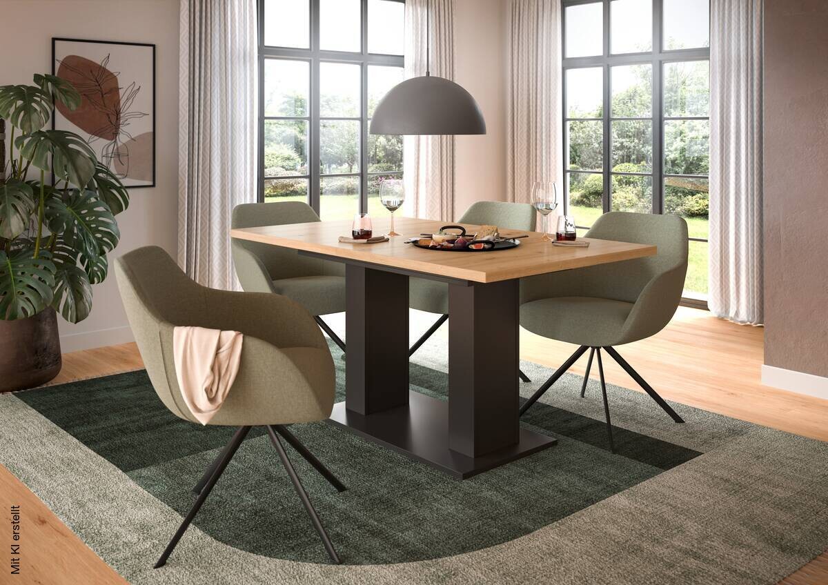 Esstisch MOTION grau Artisan Nachbildung B/H/T: ca. 150x76x90 cm