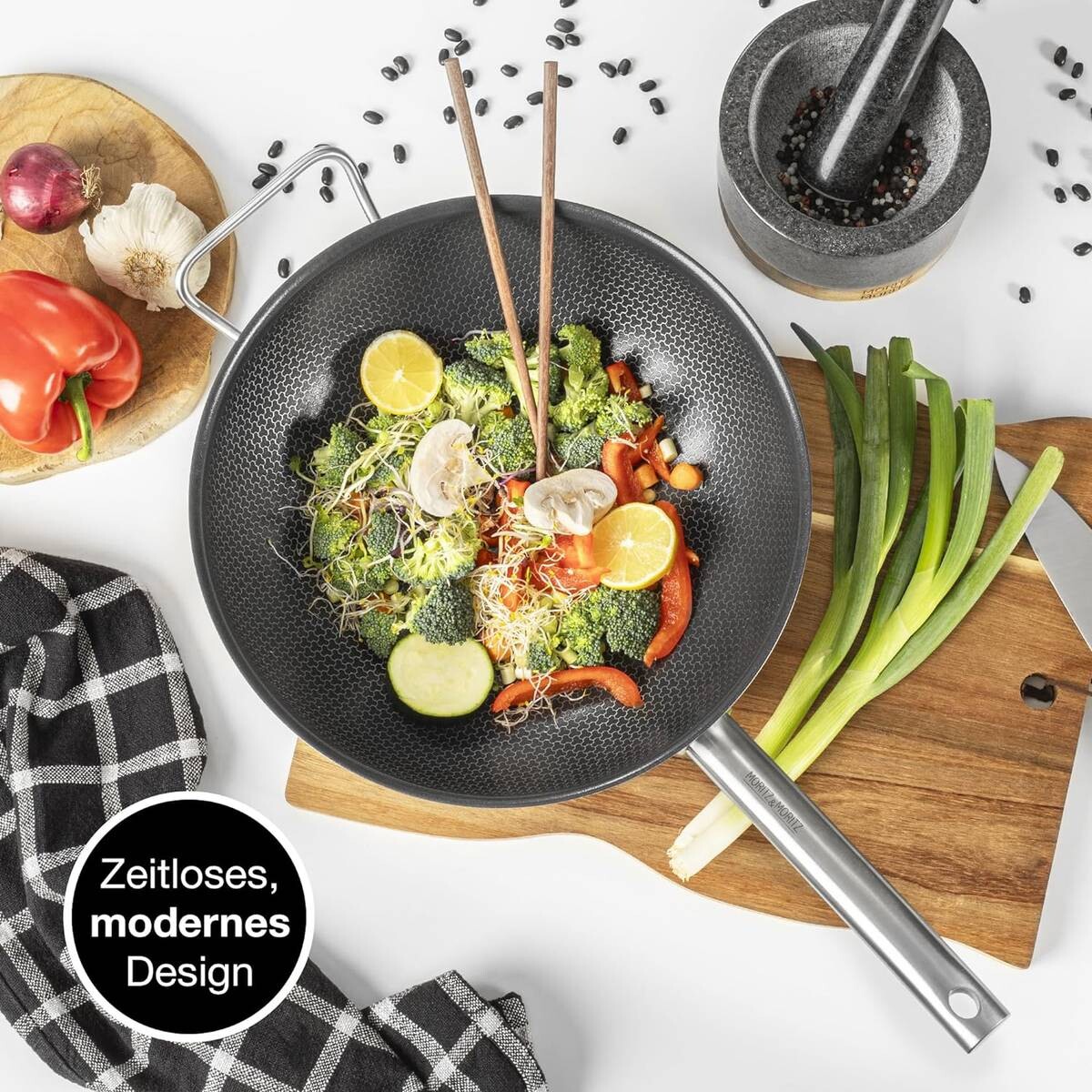 Moritz & Moritz Wokpfanne silber Aluminium