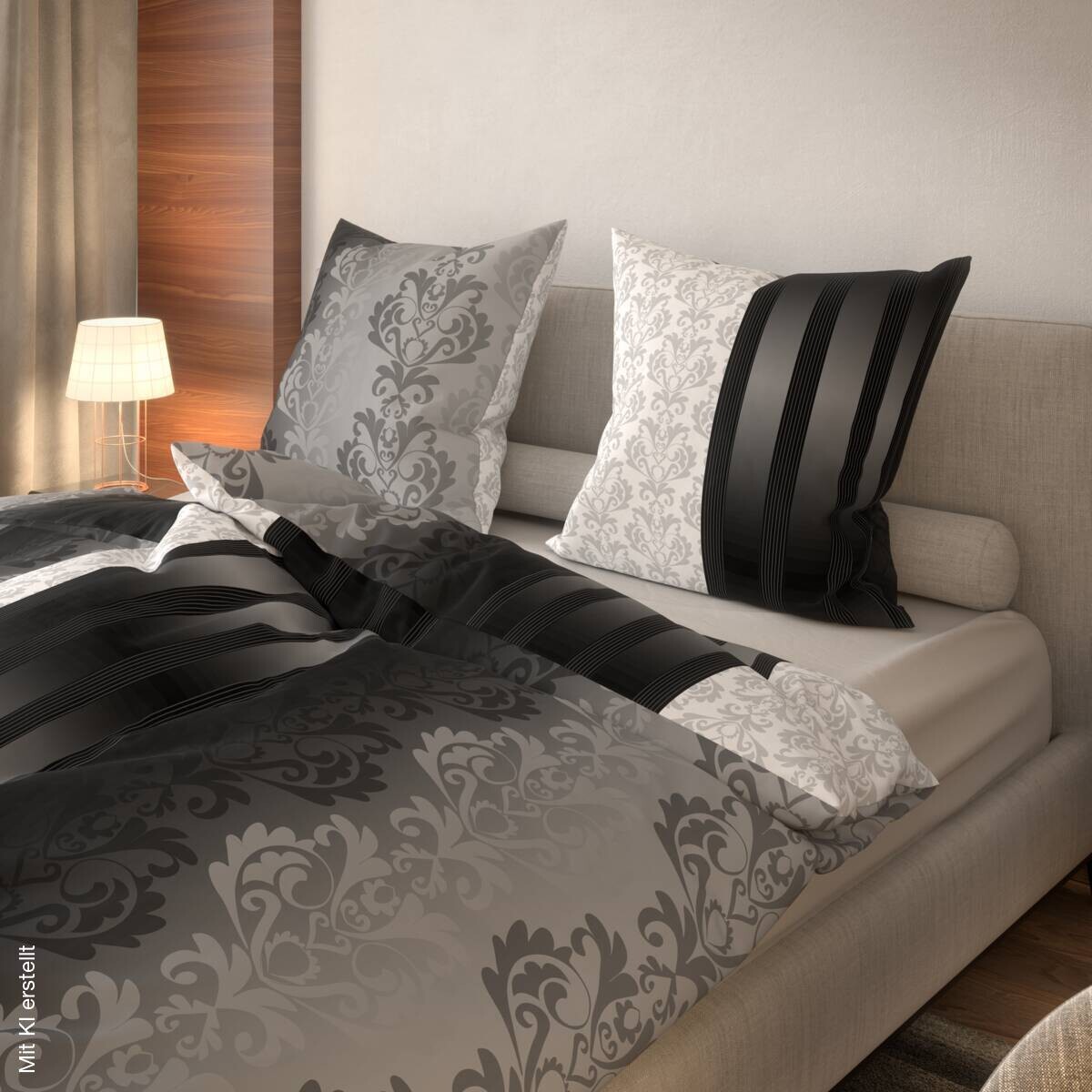 Baumwoll Bettwäsche Cotton touch anthrazit 52% Baumwolle, 48% Polyester B/L: ca. 135x200 cm