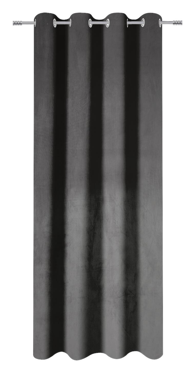 Ösenvorhang Samt anthrazit B/L: ca. 135x245 cm