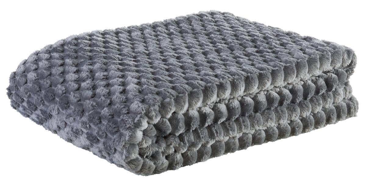 POCOline Wohndecke Wabe anthrazit 100% Polyester B/L: ca. 150x200 cm