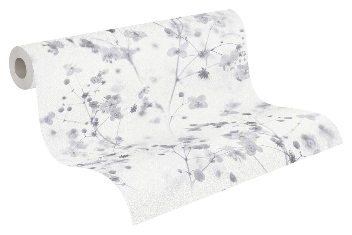 A.S.Creation Papiertapete weiß grau B/H/D: ca. 53x1005x7 cm