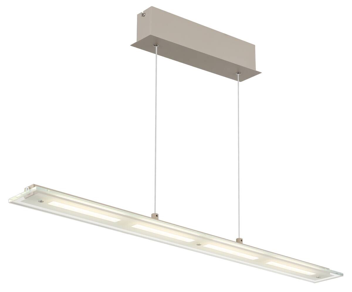 GLOBO LED-Pendelleuchte Novak sand Glas Metall B/L/D: ca. 9x88x150 cm