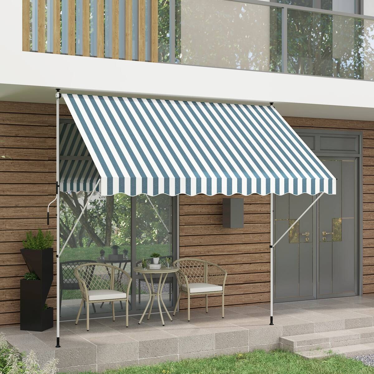 Outsunny Sitzgruppe khaki Edelstahl B/H/L: ca. 65x63x81 cm