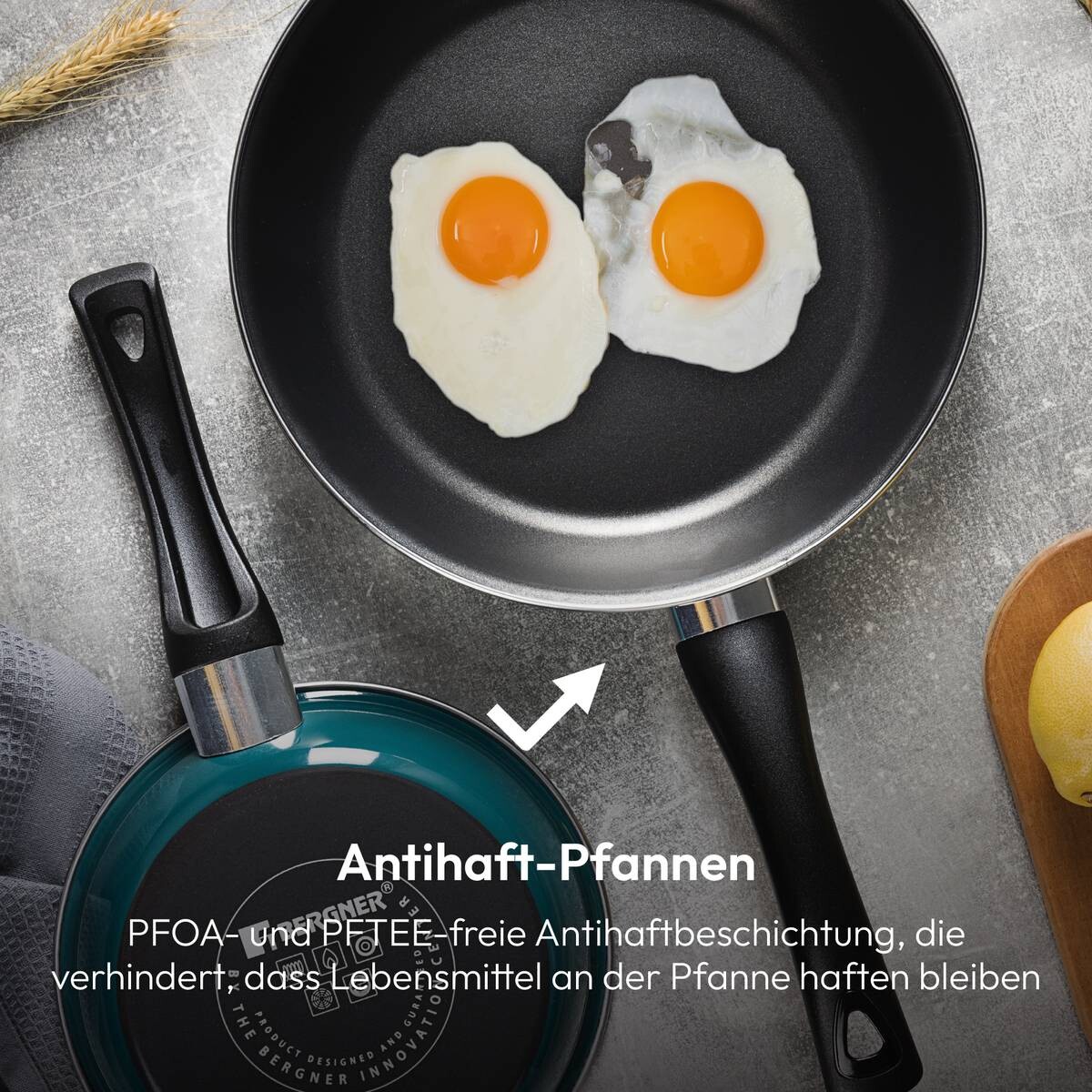 BERGNER Pfannenset Classique grün Aluminium 6 tlg.