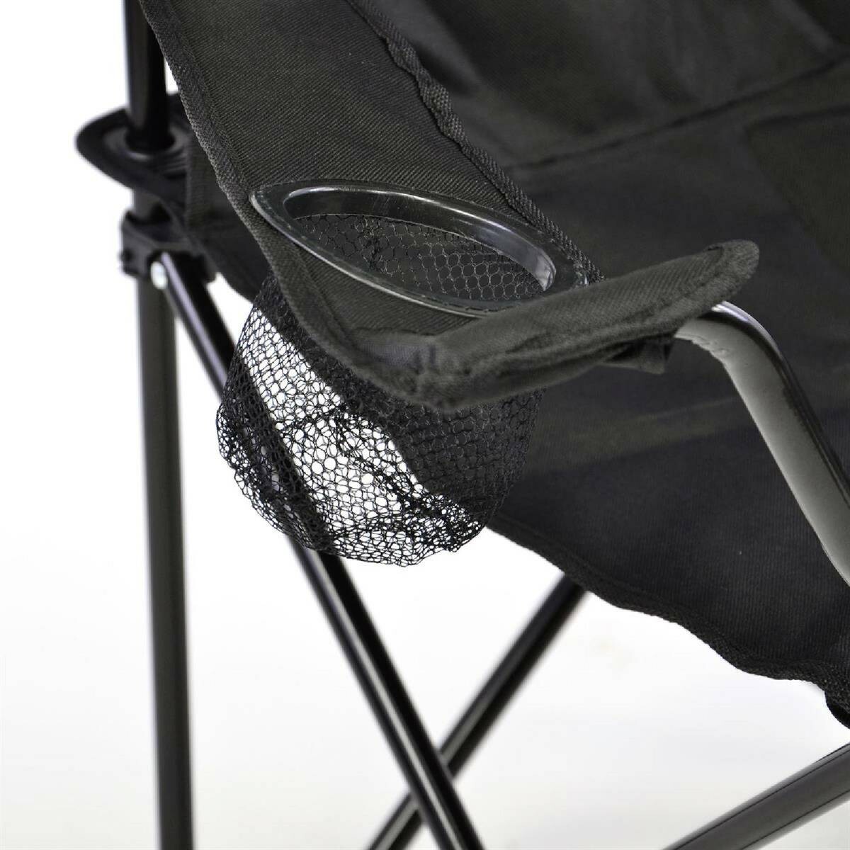 VCM Campingstuhl Set schwarz Polyester-Mischgewebe B/H/T: ca. 85x85x50 cm