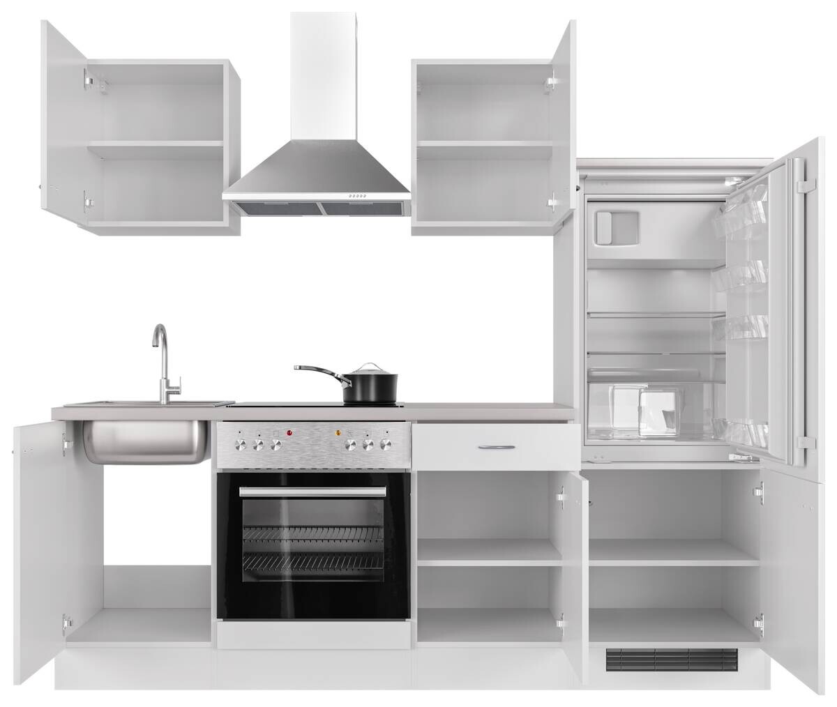 Küchenblock Wito weiß B/H/T: ca. 220x200x60 cm