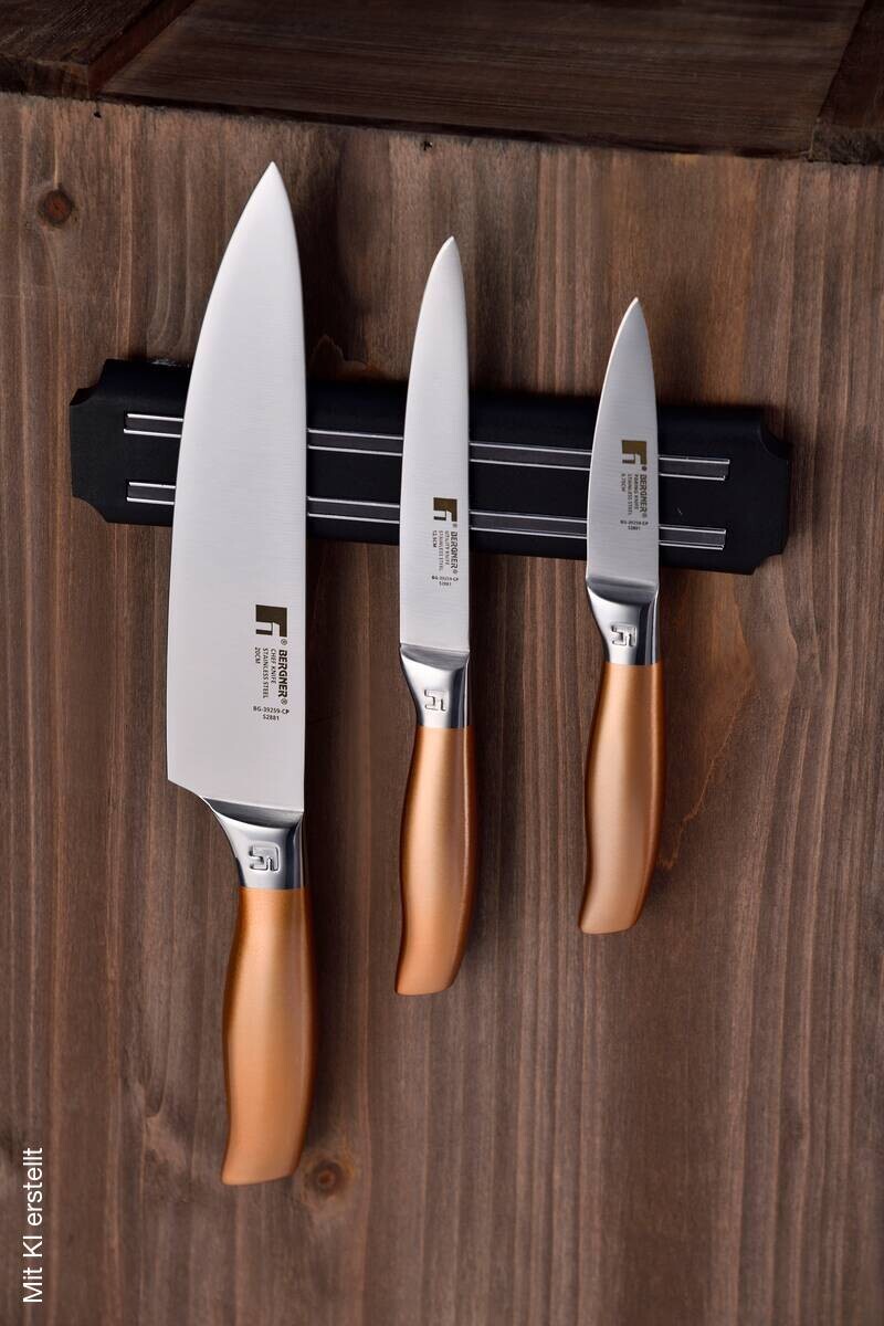 BERGNER Messerset COPPER silber Edelstahl 3 tlg.
