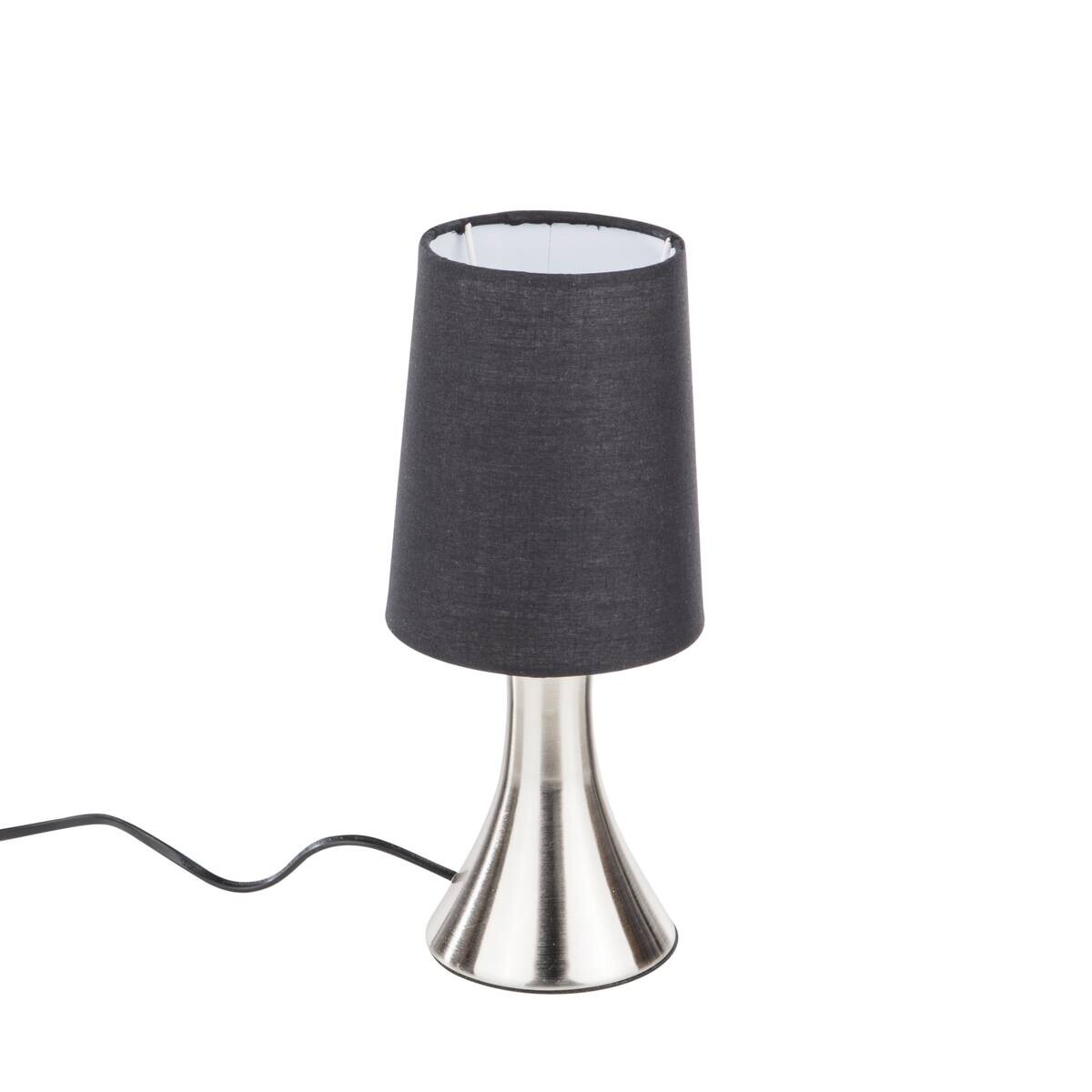 LED-Tischleuchte schwarz silber Metall Kunststoff B/H/L: ca. 13x16x13 cm