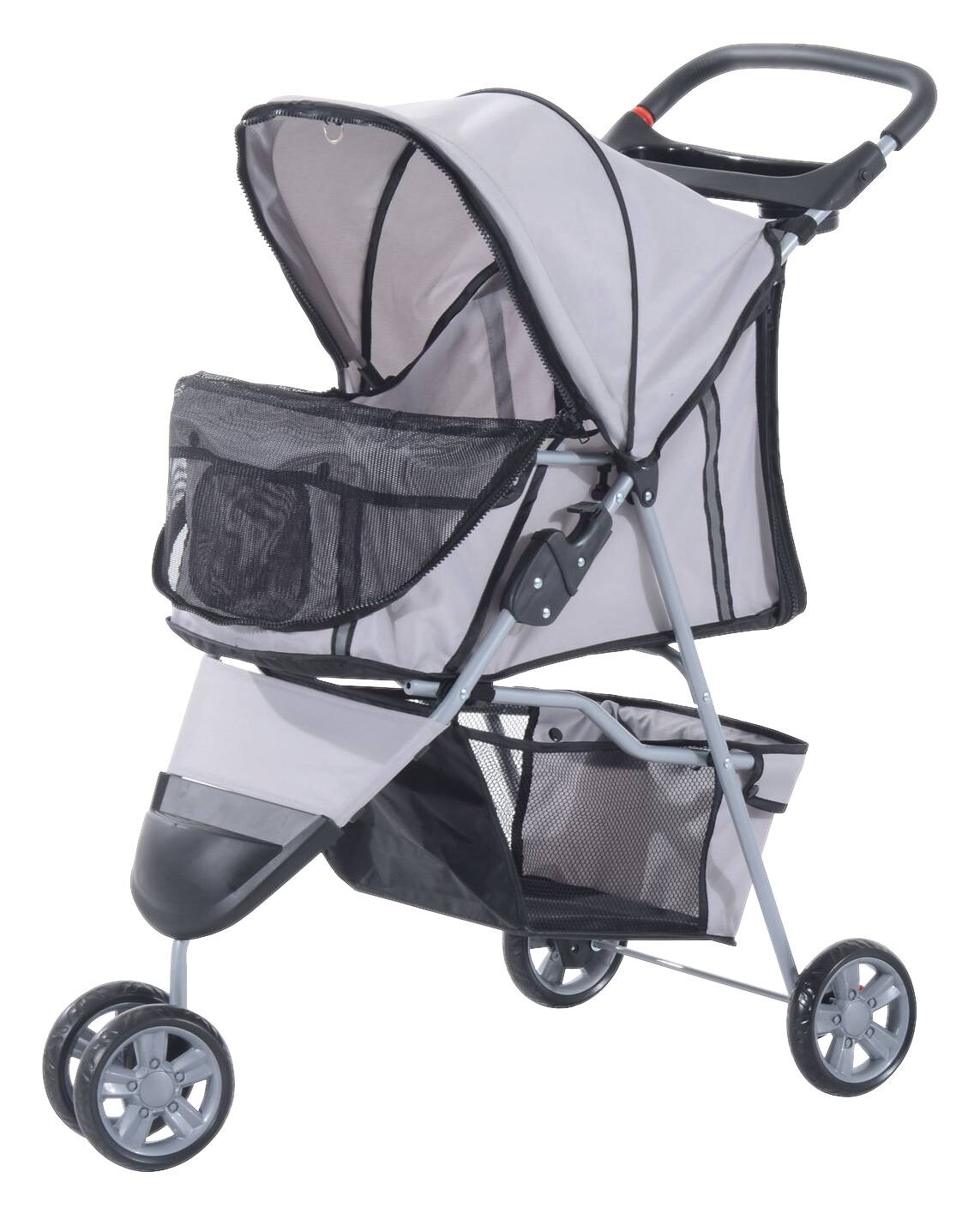 PawHut Hundebuggy grau Kunststoff B/H/L: ca. 45x97x75 cm