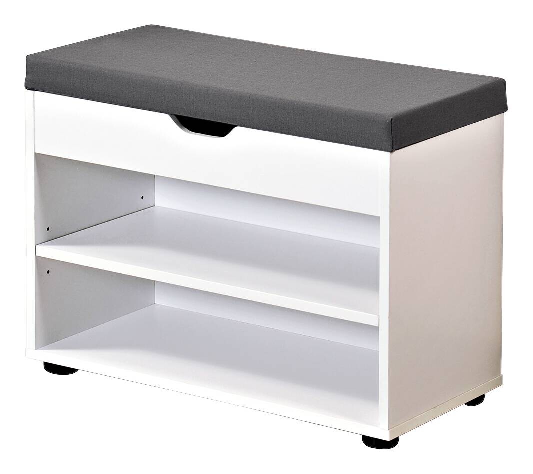 Kesper Schuhschrank mit Sitzkissen weiß Spanplatte B/H/L: ca. 30x45x60 cm