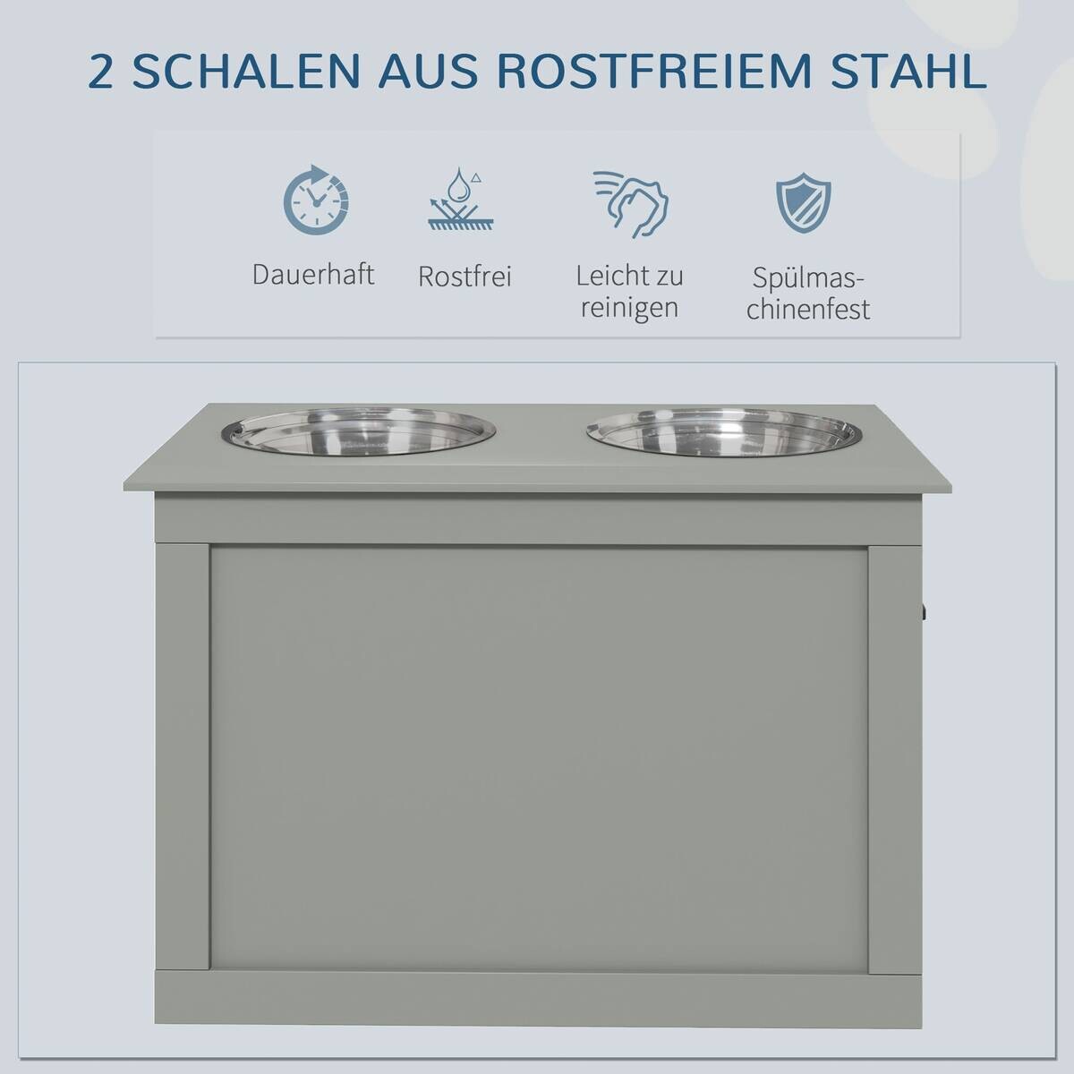 PawHut Tier-Zubehör grau Edelstahl B/H/L: ca. 30x60x41 cm