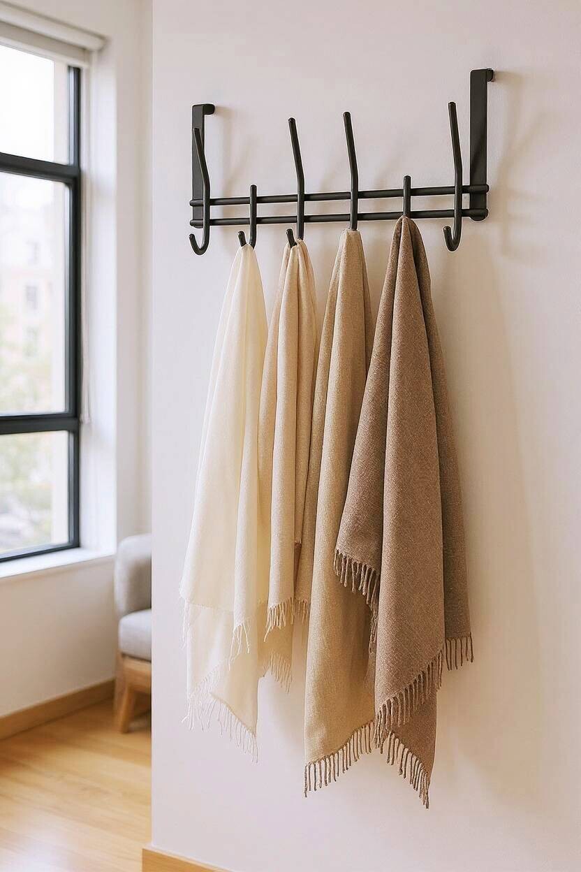 Türgarderobe schwarz pulverbeschichtet Stahl B/H/T: ca. 54x20x7 cm