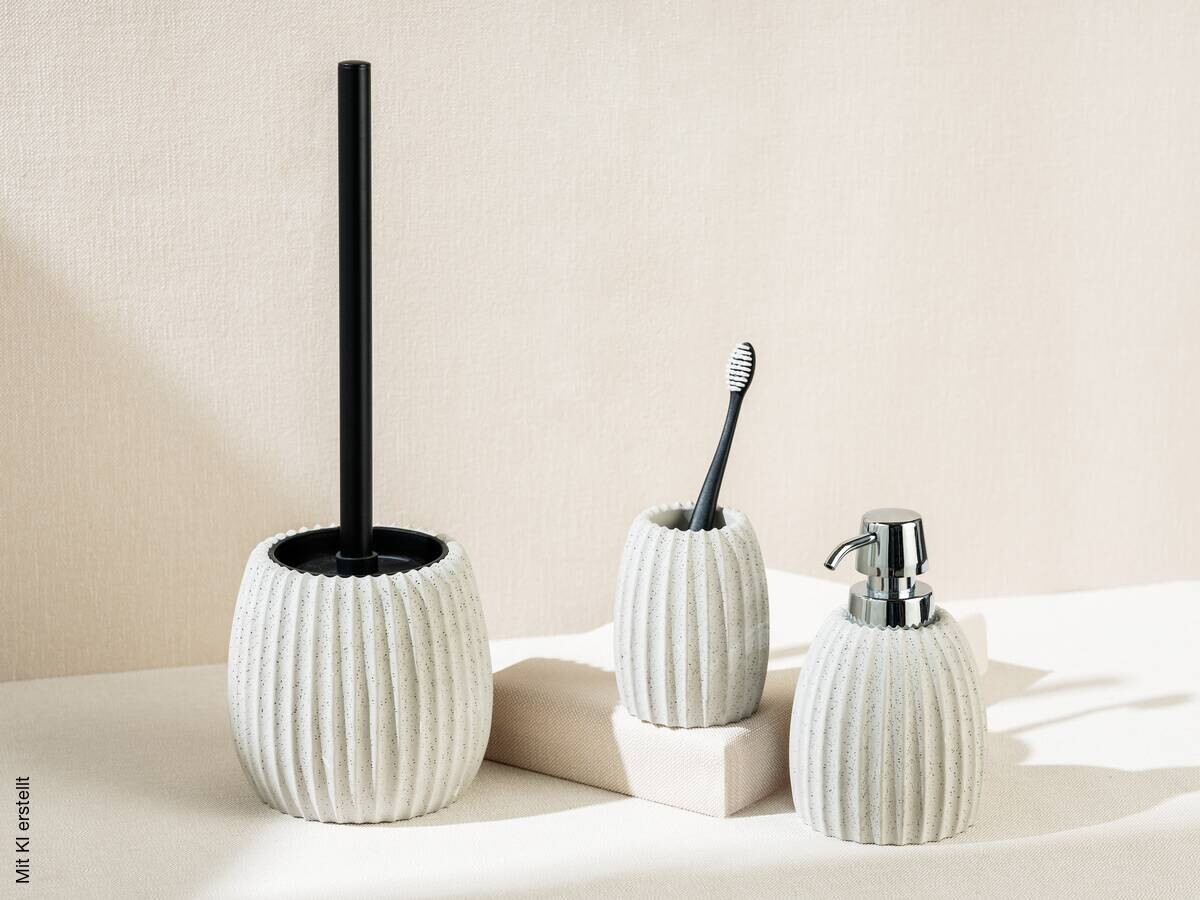 WENKO WC-Garnitur Torretta sand hellgrau Steingut