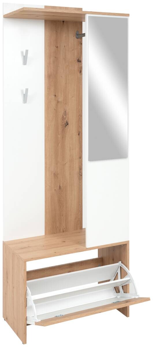 Garderobe Gera 42A weiß Oak Artisan Nachbildung B/H/T: ca. 66x182x33 cm