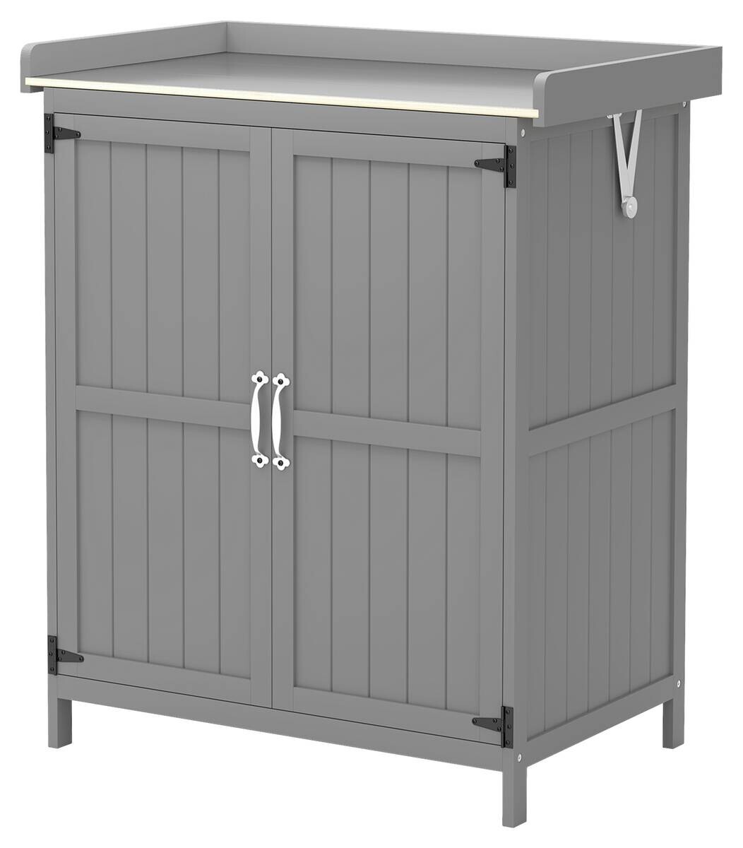 Gartenschrank grau Edelstahl B/H/L: ca. 43x88x74 cm