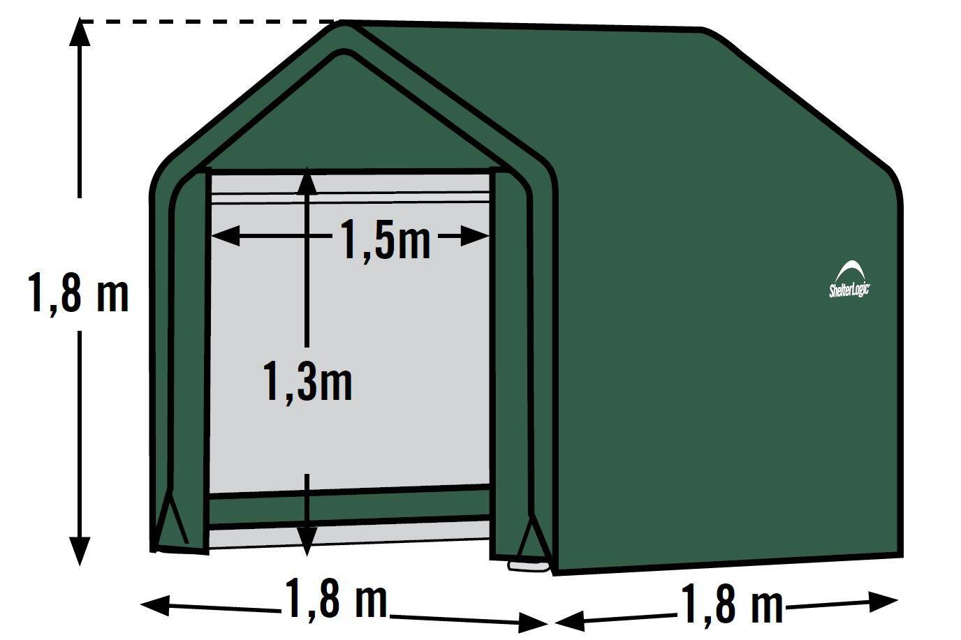 ShelterLogic Foliengerätehaus B/H/L: ca. 180x180x180 cm