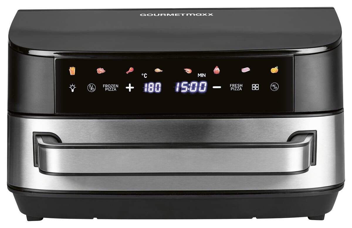 GOURMETmaxx Heißluftfritteuse XXL schwarz Edelstahl B/H/L: ca. 41x24x32,5 cm ca. 7 l
