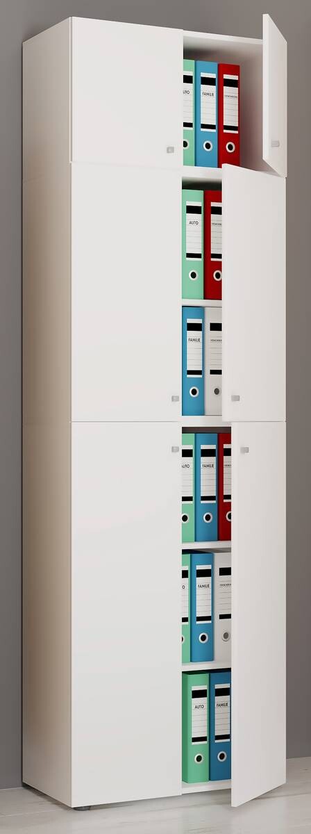 Büroschrank Lona weiß B/H/T: ca. 70x223x39 cm