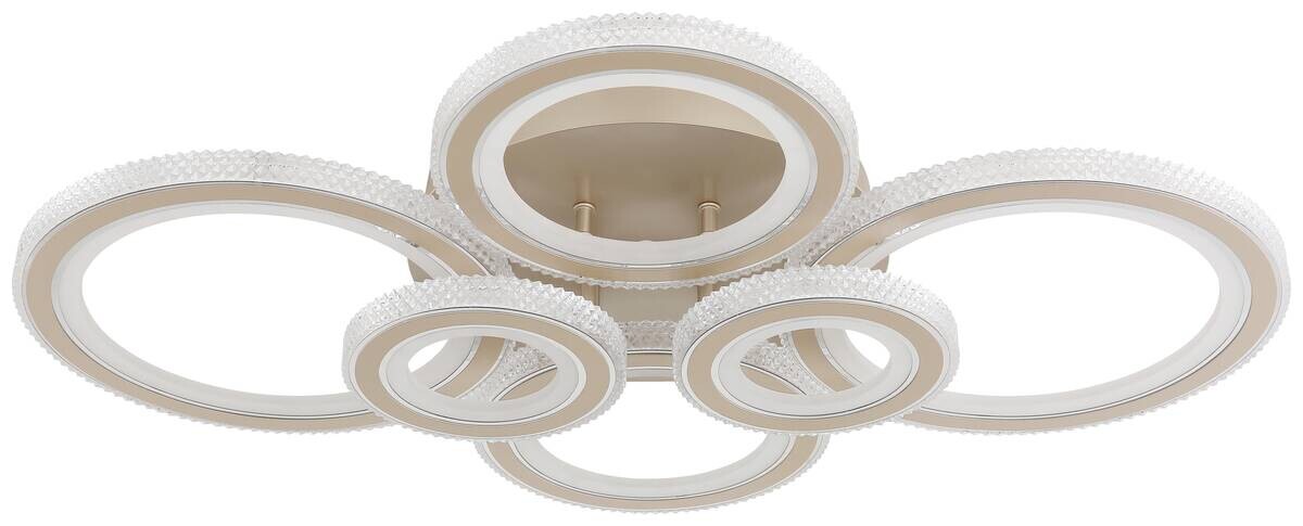 GLOBO LED-Deckenleuchte Kora champagner Metall Kunststoff Acryl B/H/L: ca. 56x12x78 cm