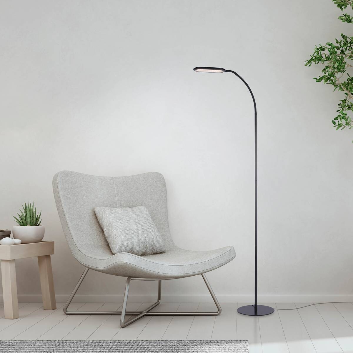 Just Light Stehlampe KELLY 14406-18 schwarz Kunststoff B/H/T: ca. 63x175x63 cm 1 Brennstellen