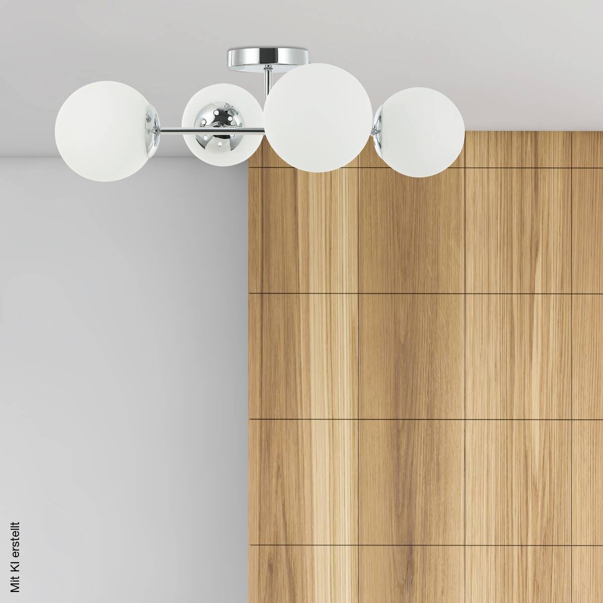 Lamkur Kronleuchter Maddie Chrom Stahl Glas B/H/L: ca. 19x44x61 cm E14 4 Brennstellen