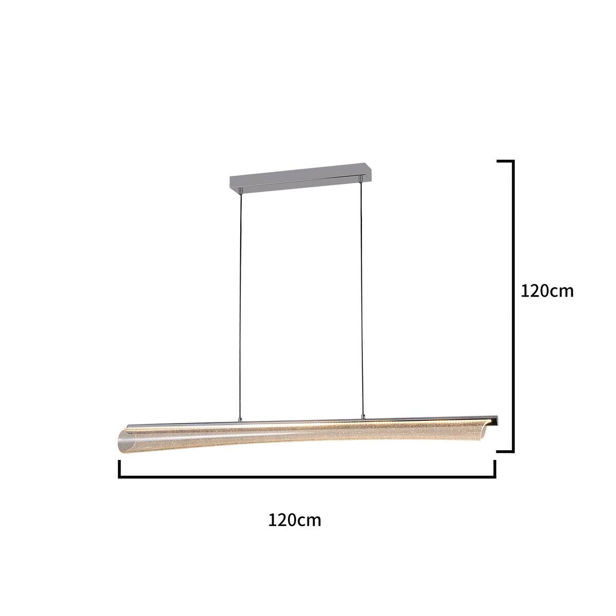 POCOline LED-Pendelleuchte Darcy Acryl Metall B/H/L: ca. 13x120x120 cm