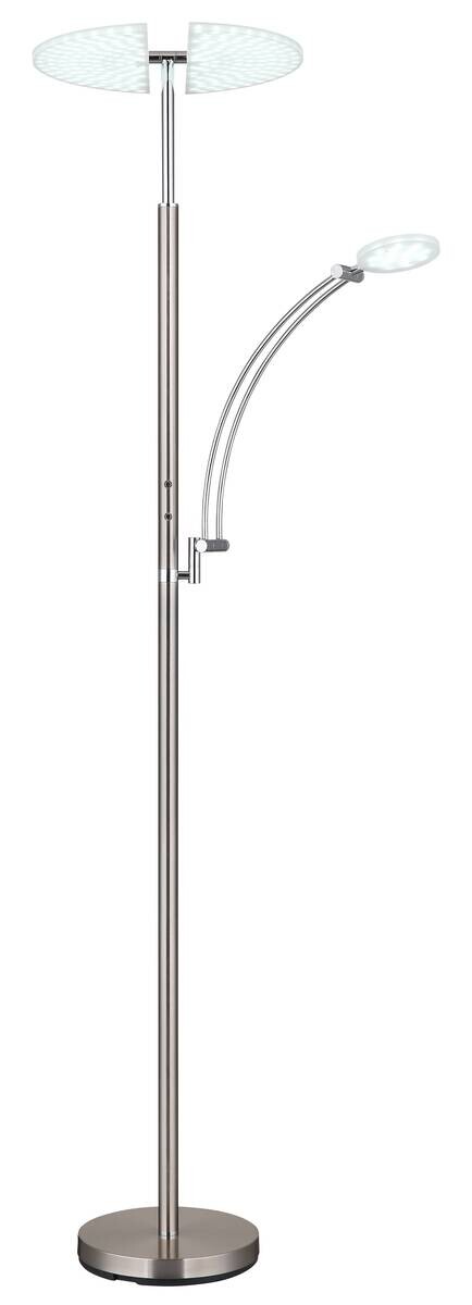 GLOBO Stehlampe nickel matt Chrom Kunststoff Metall B/H/T: ca. 80x183x40,5 cm 1 Brennstellen