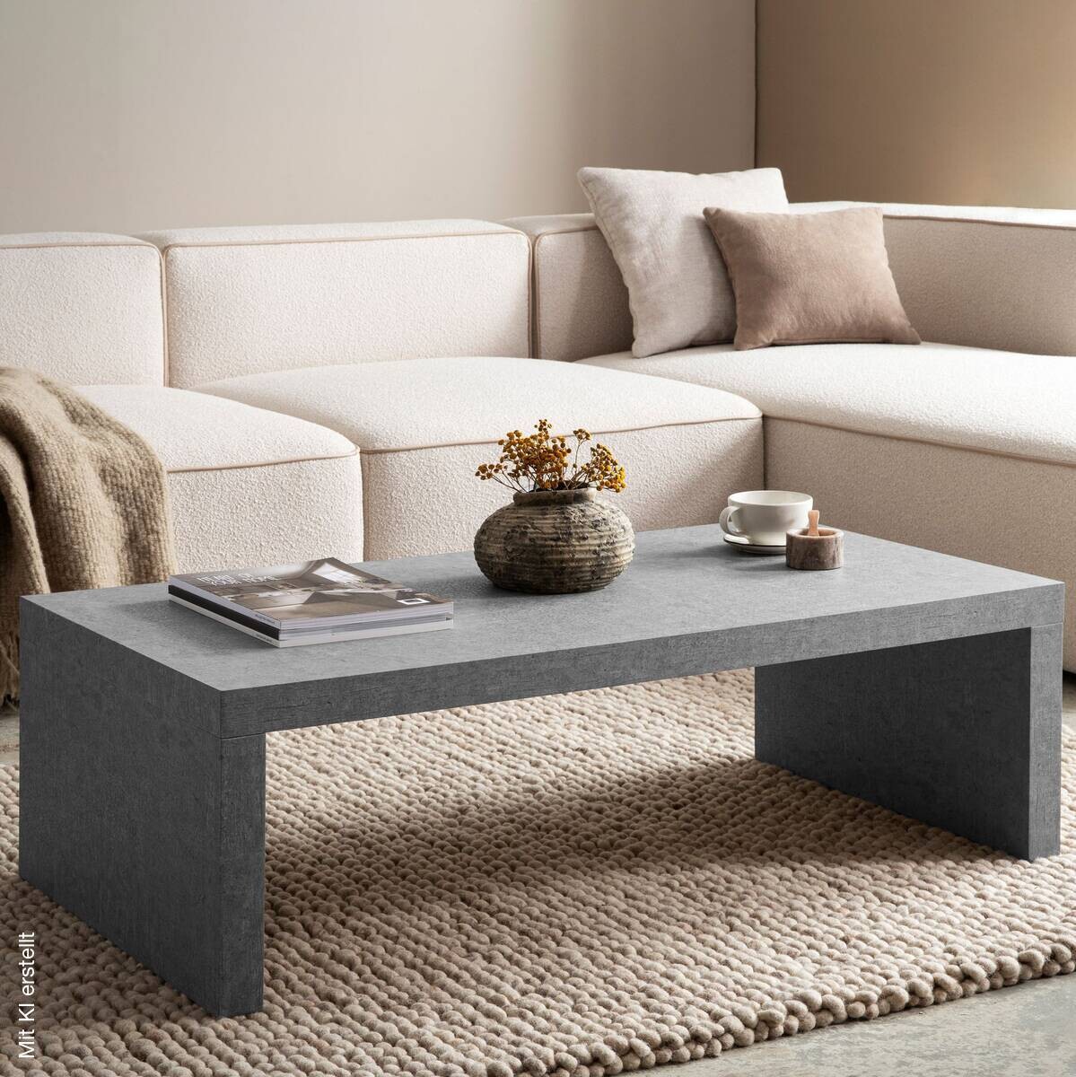 Couchtisch Beton Optik B/H/T: ca. 110x35x55 cm
