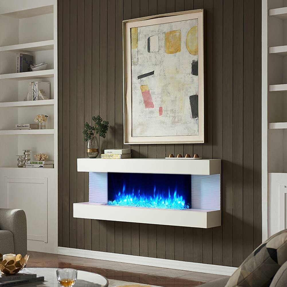 Balderia Wandkamin Helia grau MDF B/H/T: ca. 127x60x25 cm