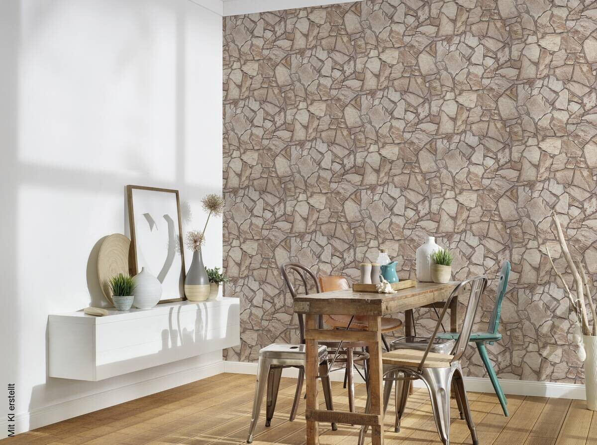 A.S.Creation Vliestapete grau beige B/H/D: ca. 53x1005x8,3 cm