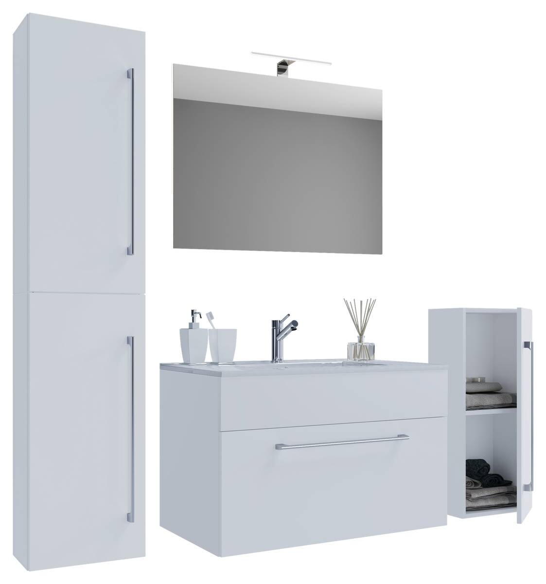 Waschplatz 5tlg-Badinos weiß B/H/T: ca. 60x50x46 cm