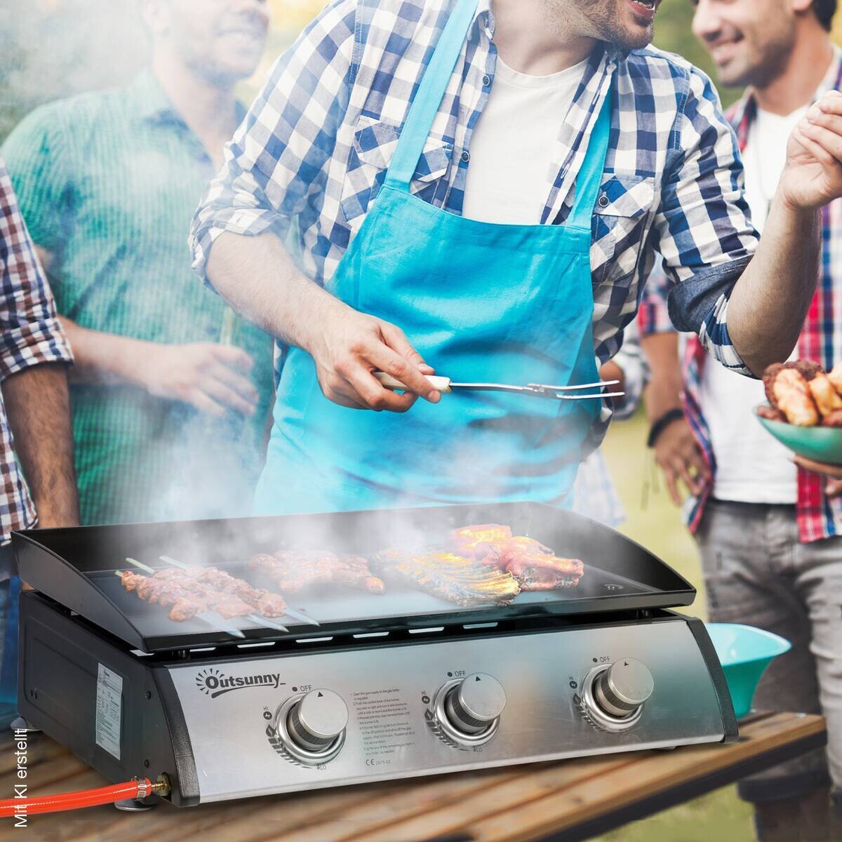 Outsunny Gasgrill Metall B/H/L: ca. 48x21x63 cm