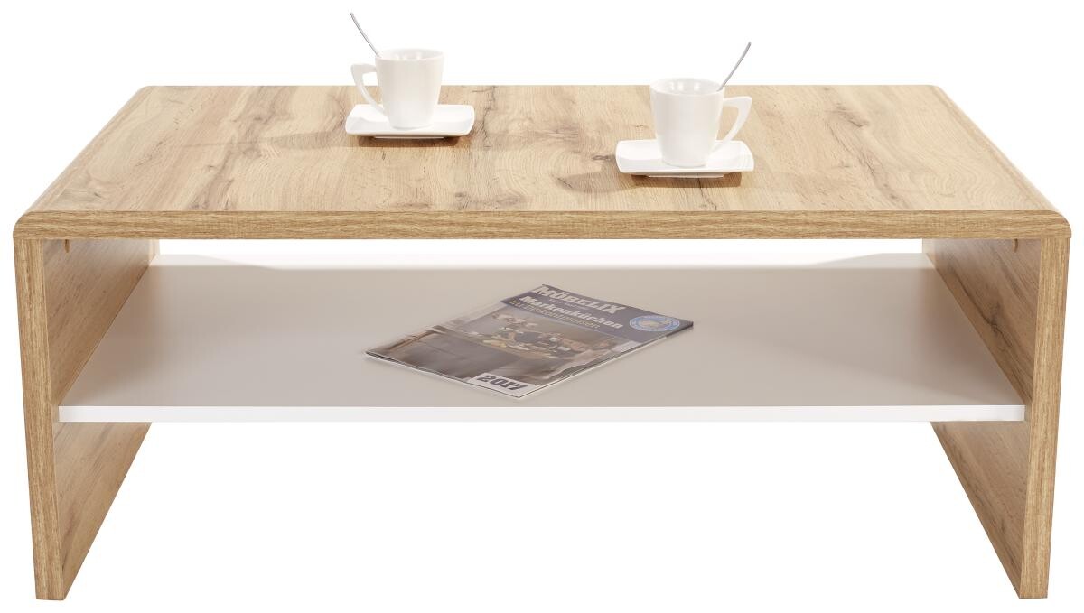 Couchtisch Cala Luna C4T02 Eiche Wotan Alpinweiß Nachbildung B/H/T: ca. 100x40x59 cm