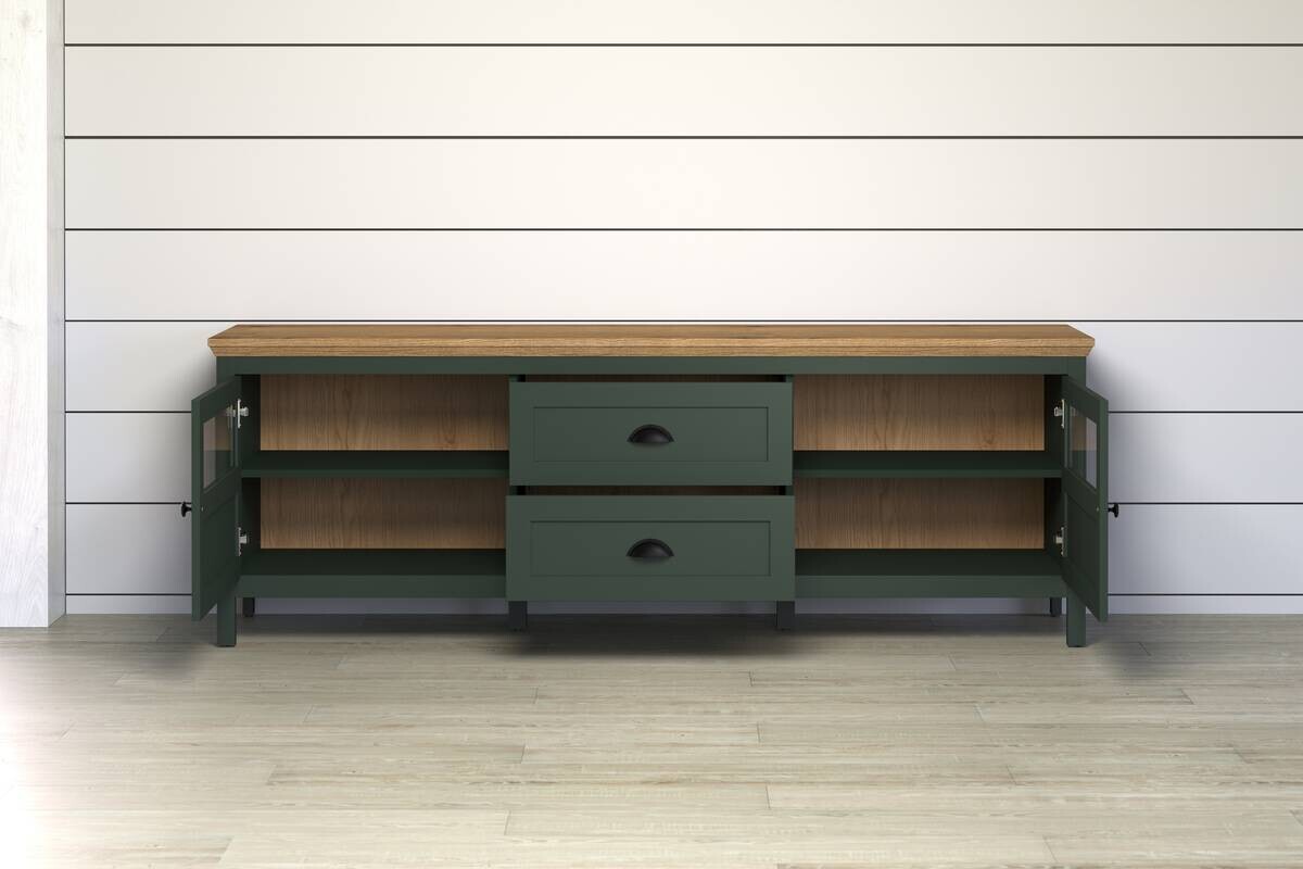 Lowboard Stanton tannengrün Eiche Evoke Coast Nachbildung B/H/T: ca. 184x64x45 cm