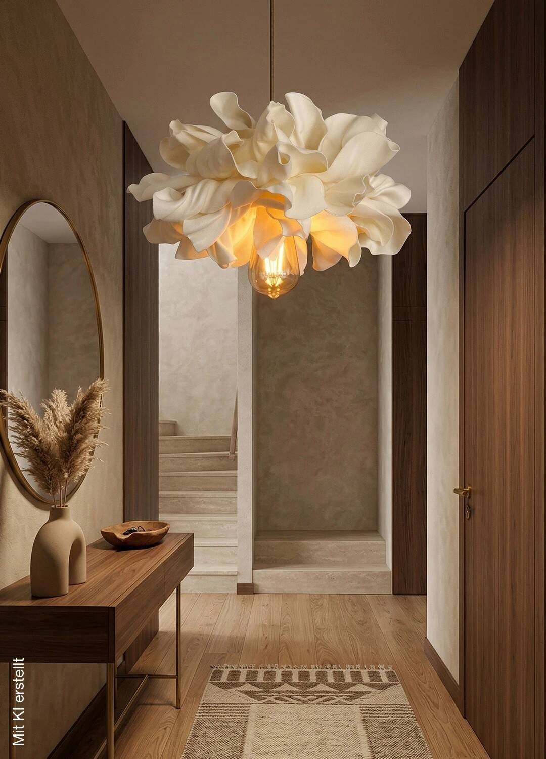 Pendelleuchte creme B/H/T/L: ca. 30x85x30x25 cm E27 1 Brennstellen