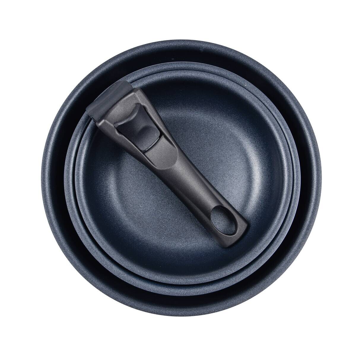 BERGNER Pfannenset Click u. cook schwarz Aluminium