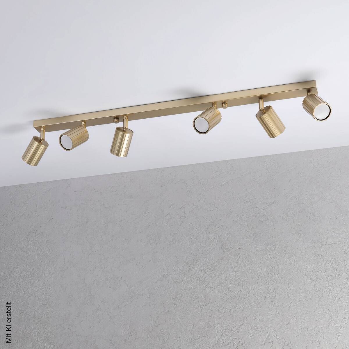 Lamkur Strahler Prisma gold Stahl B/H/L: ca. 6,5x16,5x117 cm 6 Brennstellen