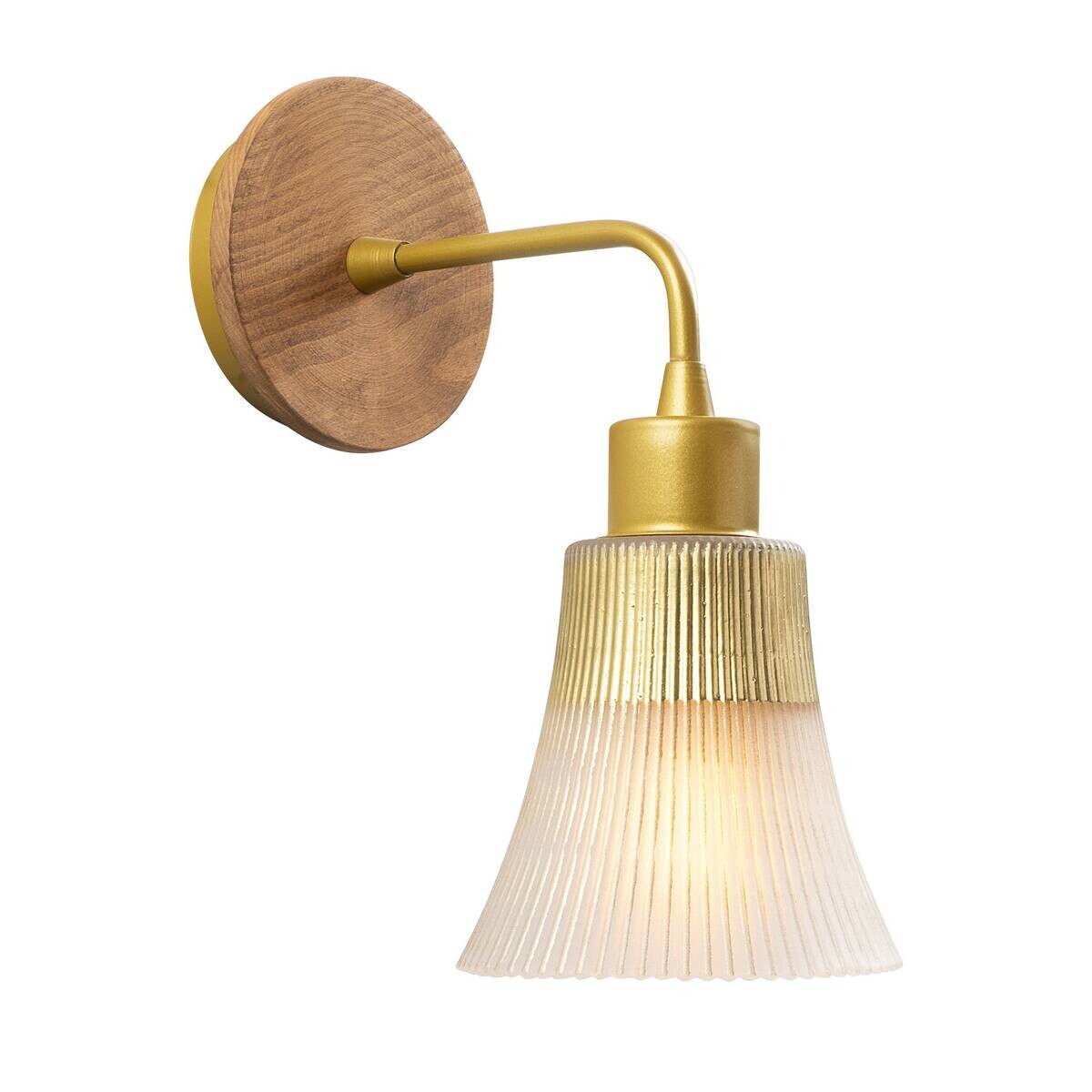 Opviq Wandleuchte gold Eisen Glas B/H/L: ca. 13x28x13 cm E27 1 Brennstellen