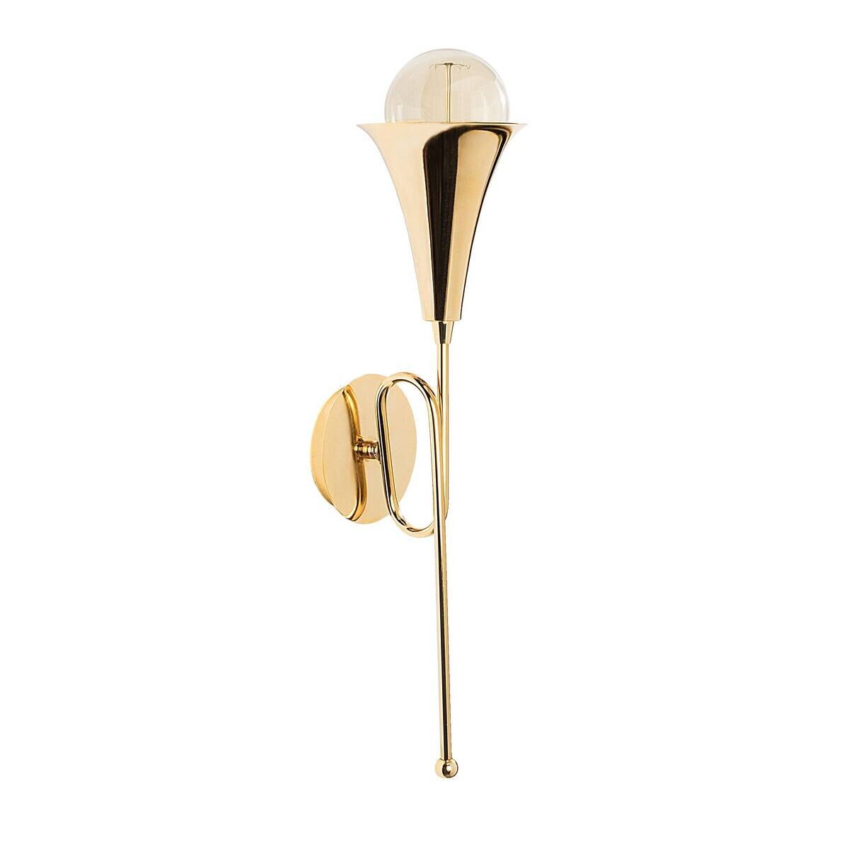 Opviq Wandleuchte Sarmal gold Metall B/H/T/L/D: ca. 15x52x15x13x13 cm E27 1 Brennstellen
