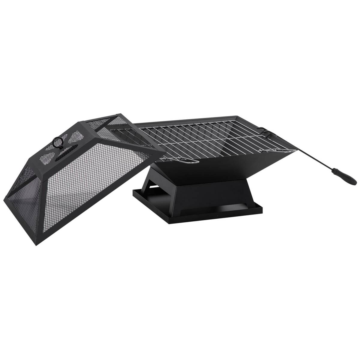 Outsunny Feuerstelle mit Grillrost