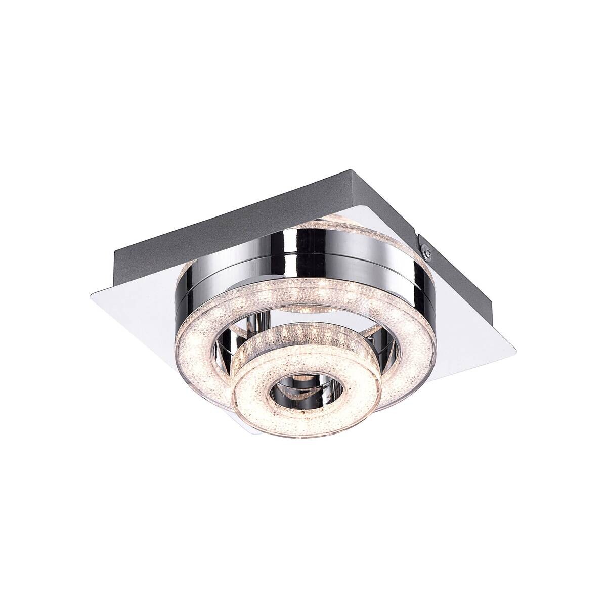 Just Light LED-Deckenleuchte 2-flg. Tim Chrom Metall Acryl B/H/L: ca. 17x13x17 cm 1 Brennstellen