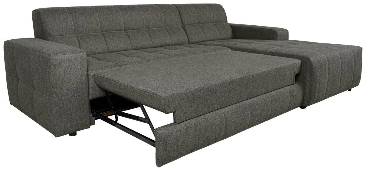 Ecksofa mit Bettfunktion dunkelgrau Flachgewebe B/H/T: ca. 267x93x163 cm