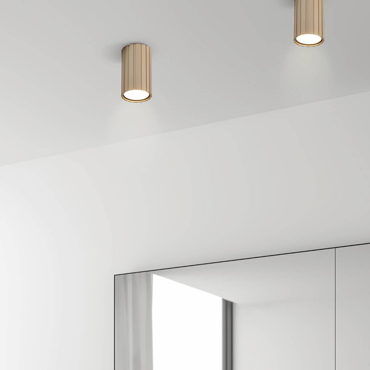 Lamkur Strahler Prisma gold Stahl B/H/L: ca. 6,5x10x6,5 cm 1 Brennstellen