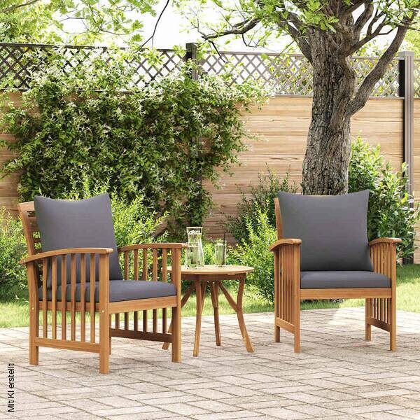 vidaXL Gartensessel grau Polyester B/H/L: ca. 67x83x59 cm