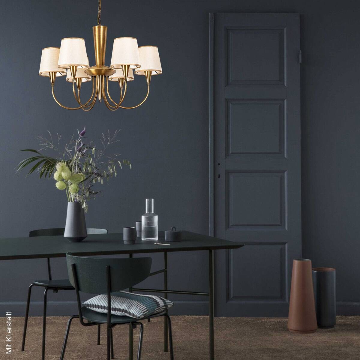 Opviq Pendelleuchte Pardo-3011 Stoff B/H/T/L/D: ca. 75x85x75x75x75 cm E27 6 Brennstellen