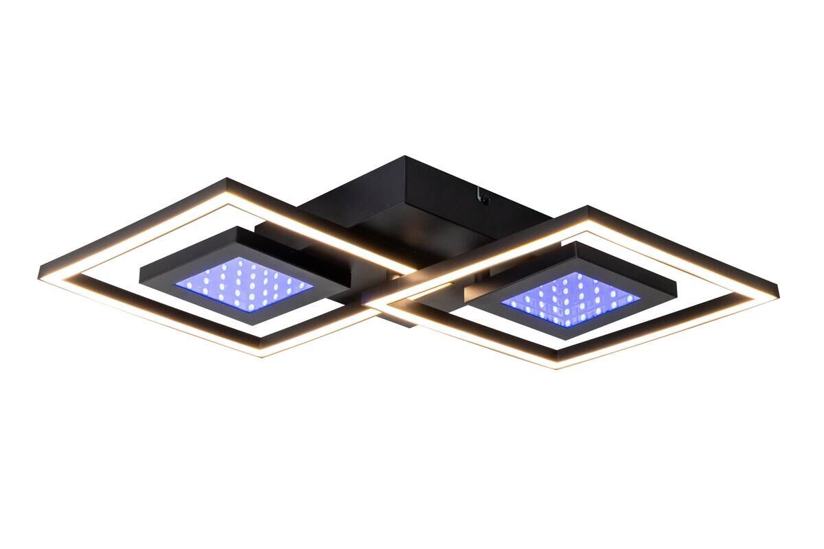 Deckenleuchte schwarz Metall B/H/L: ca. 35x6x64 cm