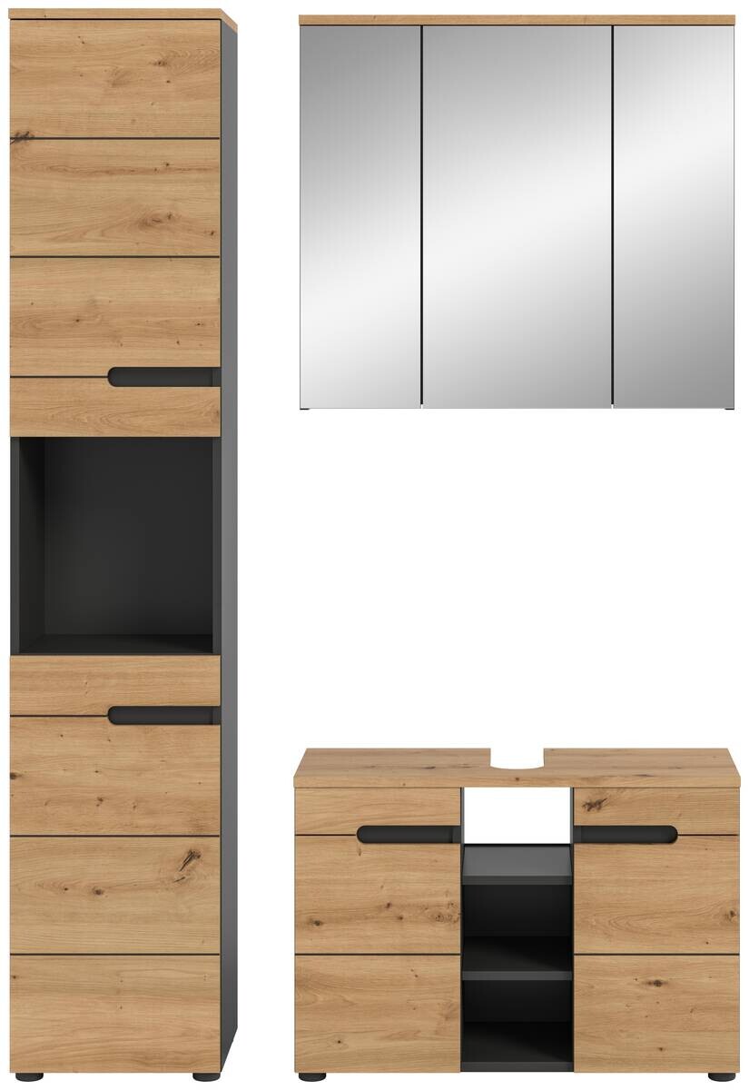 Badezimmer-Set Canu Basalt Eiche Artisan Nachbildung B/H/T: ca. 133x193x34 cm