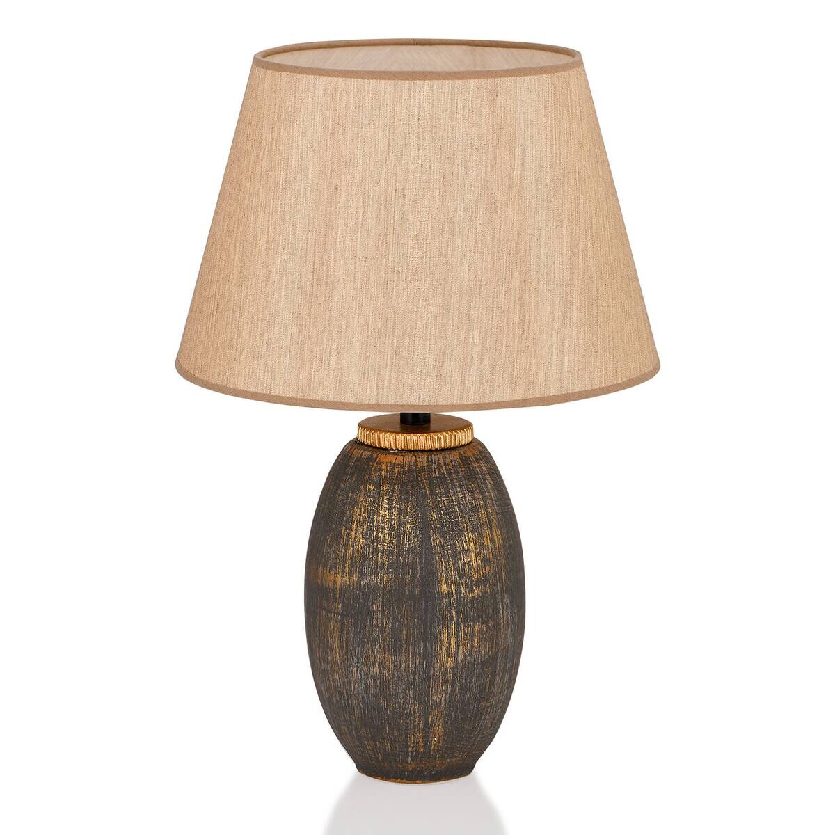 Opviq Tischleuchte braun gold Keramik B/H/L: ca. 30x46x30 cm E27 1 Brennstellen