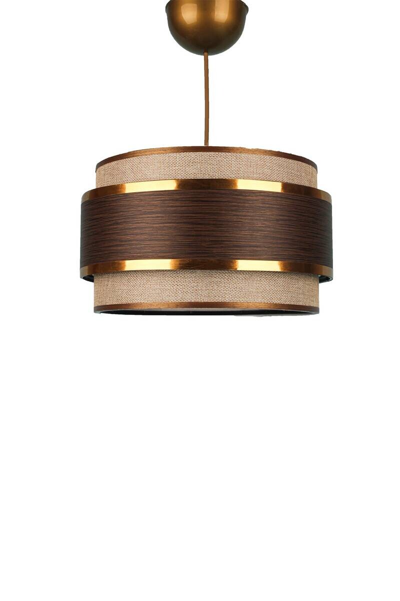 Opviq Pendelleuchte braun Kunststoff Stoff B/T/L: ca. 28x28x28 cm E27 1 Brennstellen